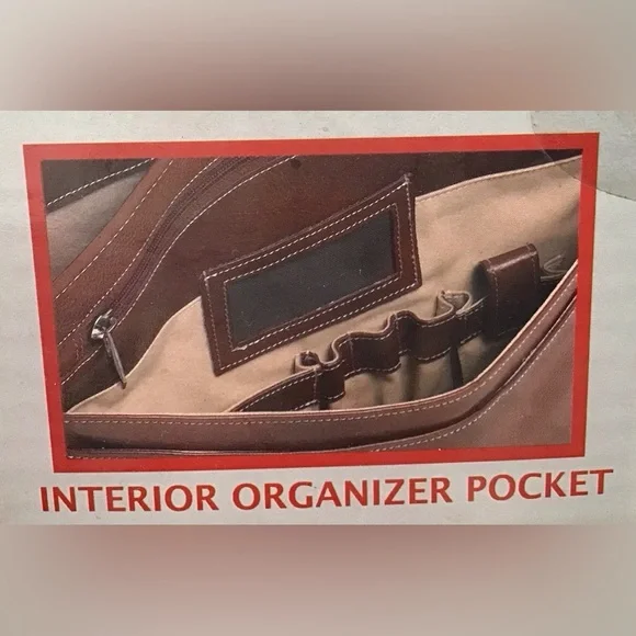 Leather Crossbody bag w/interior organizer pocket, and built-in laptop section.